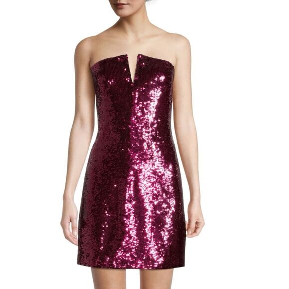 NWT Ramy Brook “Skyla” mini sequin dress in plumberry Size 6 - Picture 1 of 8